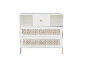 Commode Marélia Neige Tressage Rotin 