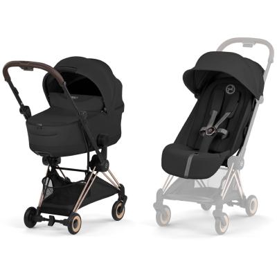 Poussette Duo Coya Confort Rosegold / Sepia Black et nacelle pliable Cybex