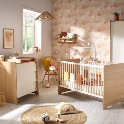 Duo Lit 140x70 + Commode + Plan à Langer Sauthon Vanille