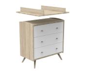 Commode avec pieds 3 tiroirs Access Blanc Bois