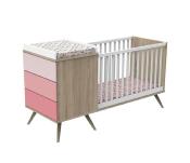 Lit combiné évolutif Sauthon Seventies rose