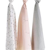 Lot de 3 langes bio Sauthon Miss Fleur de Lune