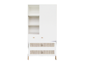 Armoire Marélia Neige Tressage Rotin 