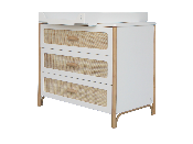 Commode Océania Neige Tressage Rotin 