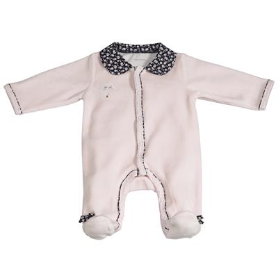 Pyjama velours rose Sauthon Miss Fleur de Lune 0 Mois