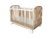 Lit Delphy Rotin Naturel Blanc 60x120 cm