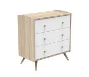 Commode avec pieds 3 tiroirs Access Blanc Bois