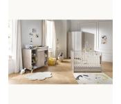 Lit 120x60 + tiroir + commode à langer Nova gris loft