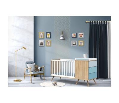 Lit combiné évolutif Sauthon Seventies bleu