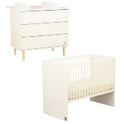 DUO LIT 120X60 + COMMODE 3 TIROIRS + PLAN A LANGER SAUTHON PALOMA BLANC