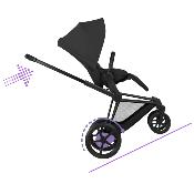 Poussette Duo E-Priam Confort Matt Black / Sepia Black avec Nacelle Pliable Cybex