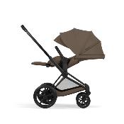 Poussette Duo E-Priam Confort Matt Black / Coconut Brown avec Nacelle Pliable Cybex