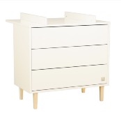DUO LIT 120X60 + COMMODE 3 TIROIRS + PLAN A LANGER SAUTHON PALOMA BLANC