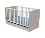 Little big bed + tiroir + commode à langer Sauthon Nova gris loft