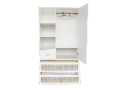 Armoire Marélia Neige Tressage Rotin 