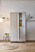 Armoire 3 portes Sacha Pin Blanchi Galipette