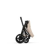 Poussette Duo E-Priam Confort Matt Black / Cozy Beige avec Nacelle Pliable Cybex