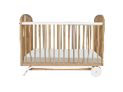 Lit Delphy Rotin Naturel Blanc 60x120 cm