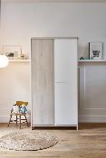 Armoire 3 portes Sacha Pin Blanchi Galipette