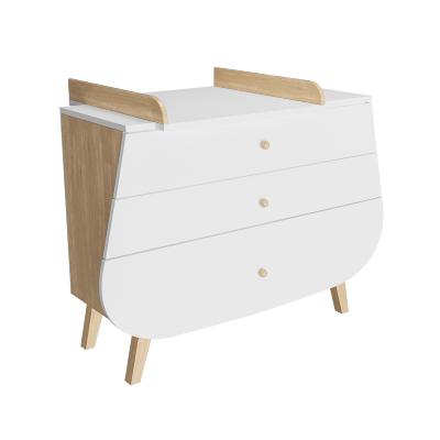 Commode Songes et Rigolades Trapèze avec plan à langer Bois/Blanc