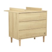 Duo Lit 120x60 + commode 3 tiroirs + plan a langer Paloma bois