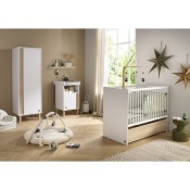 DUO LIT 120X60 + COMMODE 3 TIROIRS ET UNE PORTE + PLAN A LANGER SAUTHON PALOMA BLANC