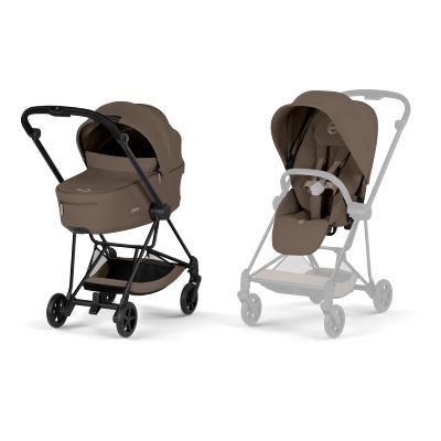 Poussette Duo Mios Confort Matt Black / Coconut Brown avec Nacelle Pliable Cybex