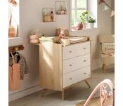 Commode avec pieds 3 tiroirs Access Blanc Bois