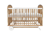 Lit Delphy Rotin Naturel Blanc 60x120 cm