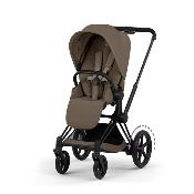 Poussette Duo E-Priam Confort Matt Black / Coconut Brown avec Nacelle Pliable Cybex