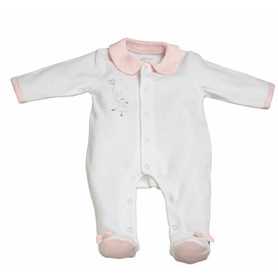 Pyjama velours blanc/rose Lilibelle 0 Mois