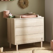 DUO LIT 140x70 + COMMODE 3 TIROIRS + PLAN A LANGER PALOMA BOIS