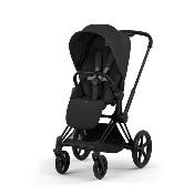 Poussette Duo Priam Matt Black / Sepia Black avec Nacelle Pliable Cybex